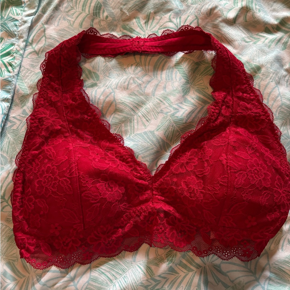 Gilly Hicks Scarlet Lace Halter Bralette